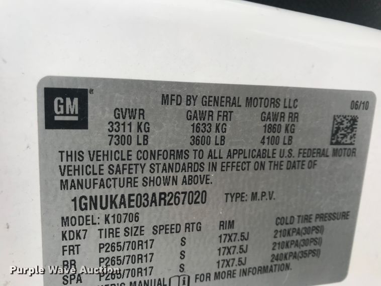 image for item DH0666 2010 Chevrolet Tahoe  SUV