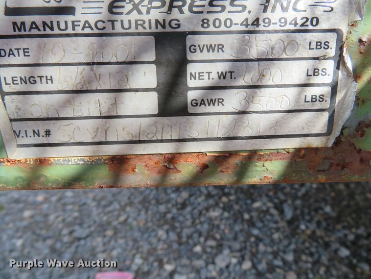 image for item DH0671 2001 Trailer Express 61/2-12 utility trailer