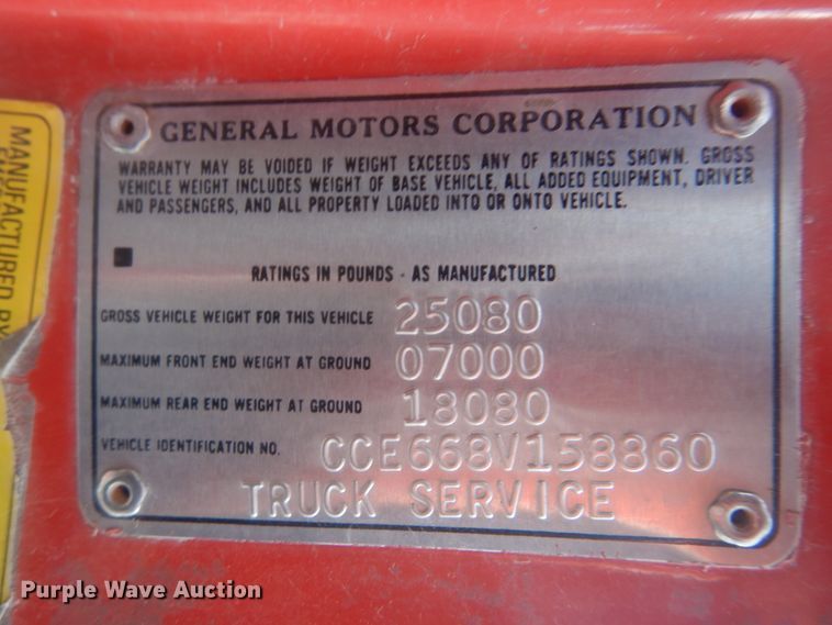 image for item DJ8596 1978 Chevrolet C65  pumper fire truck