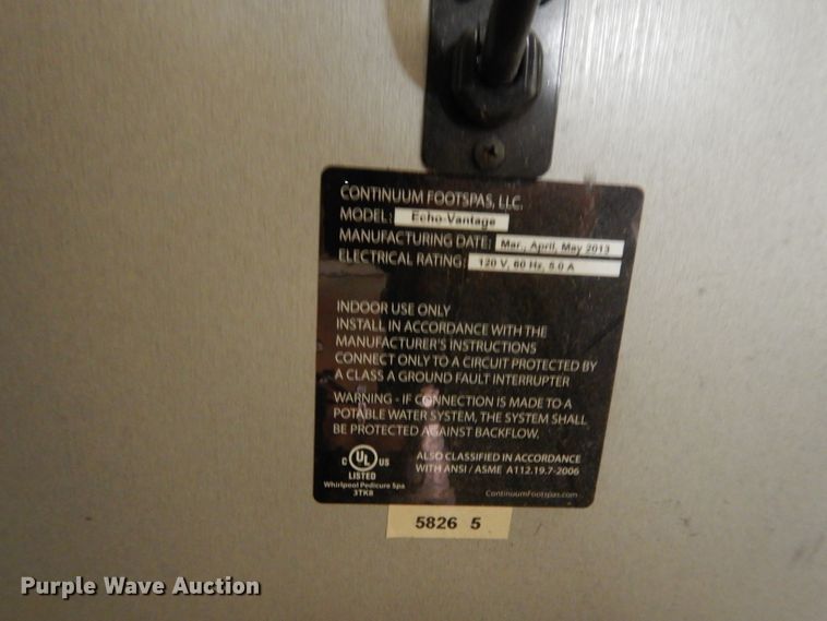 image for item DL2661 (2) Continuum Echo Vantage pedicure chairs