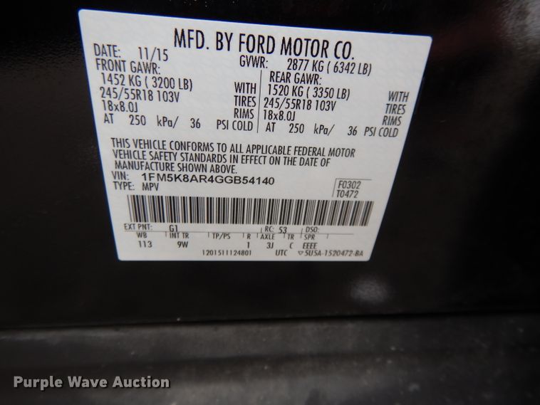 image for item DL2704 2016 Ford Explorer Police  SUV