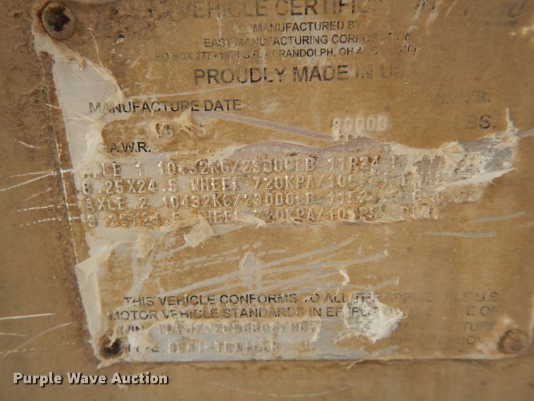 image for item FR9772 2016 East walking floor trailer