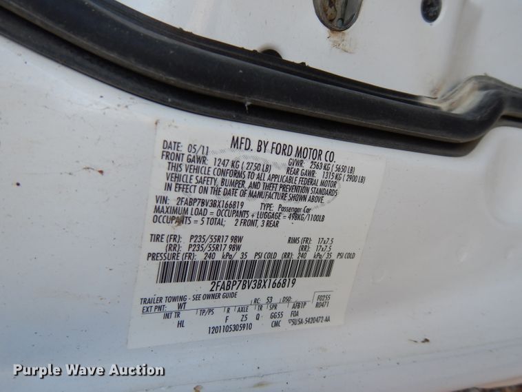 image for item GK9502 2011 Ford Crown Victoria Police Interceptor