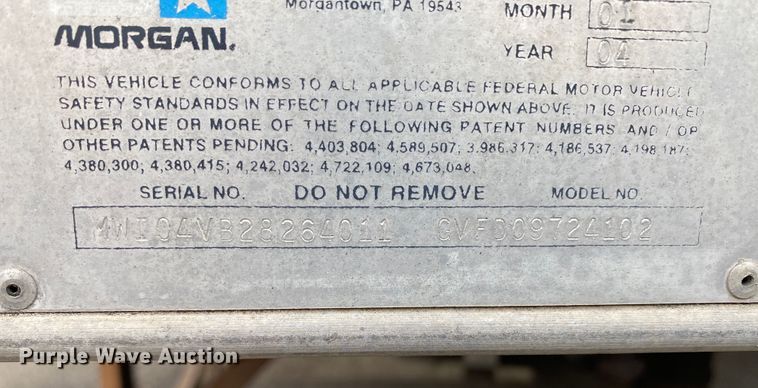 image for item HR9344 2004 Morgan GVFD09724102  box bed
