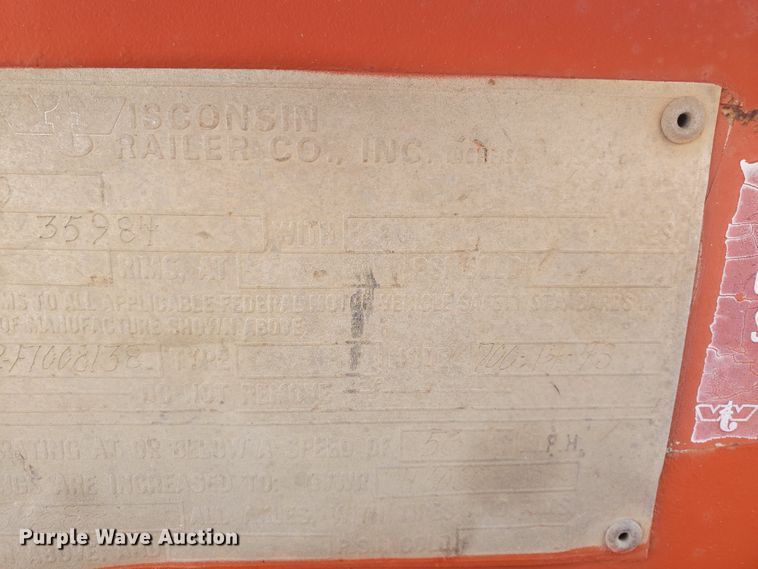 image for item HW9678 1985 Wisconsin tilt deck equipment trailer