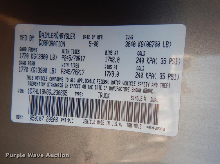 image for item HW9764 2006 Dodge Ram 1500  Quad Cab pickup truck