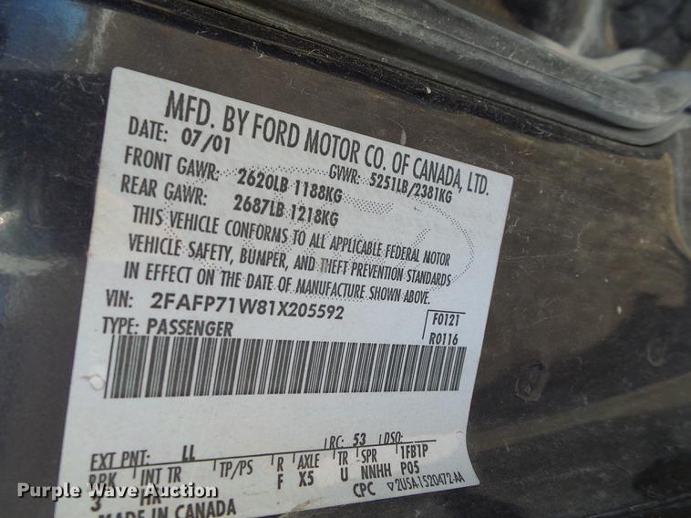 image for item DC2816 2001 Ford Crown Victoria Police Interceptor