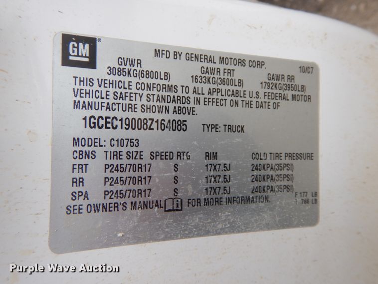 image for item DF6345 2008 Chevrolet Silverado 1500  Ext. Cab pickup truck