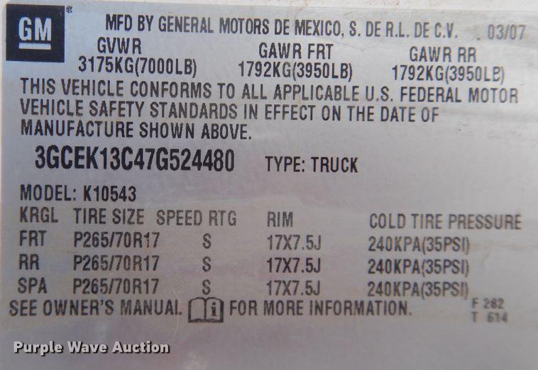 image for item DI3690 2007 Chevrolet Silverado 1500  Crew Cab pickup truck