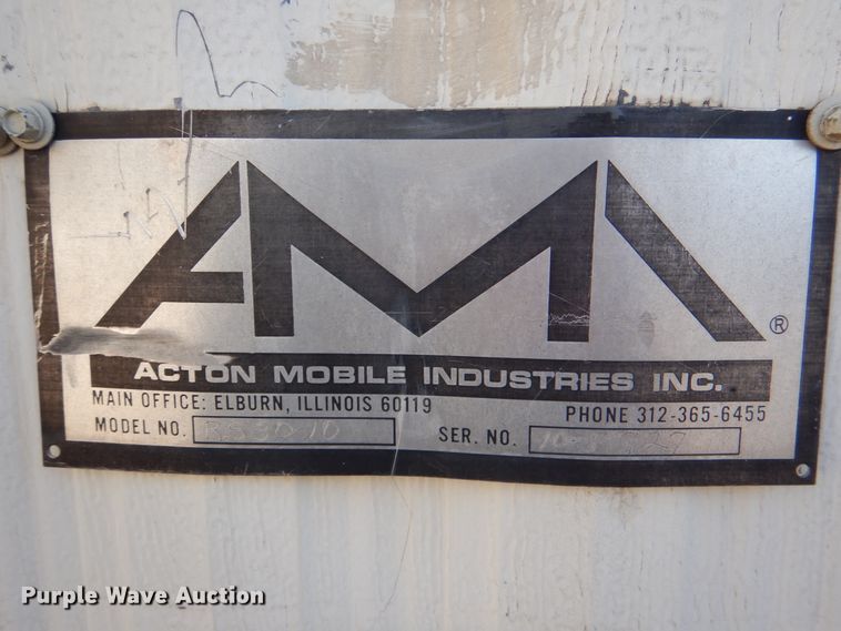 image for item DJ0374 1992 Action Mobile Industries RS3010 office trailer