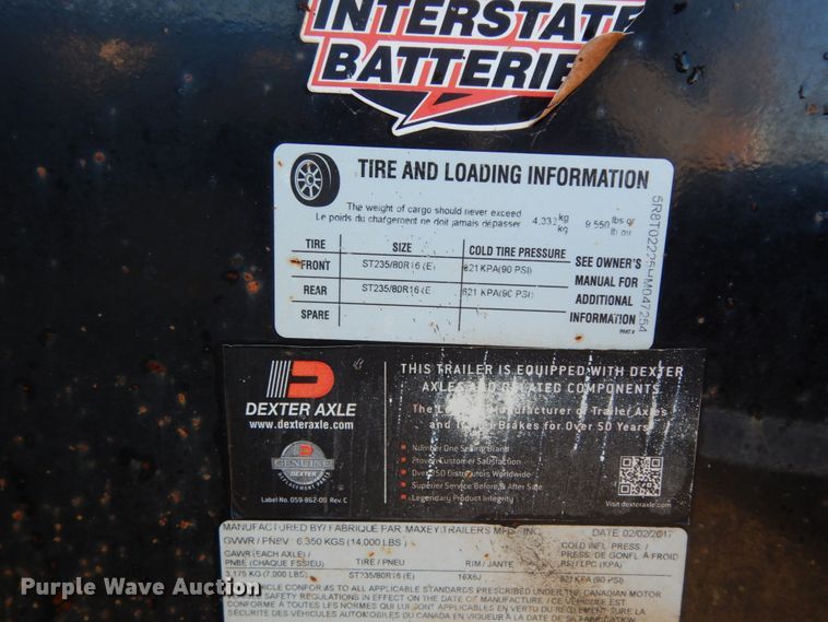 image for item DJ7258 2017 Maxey steel dump trailer