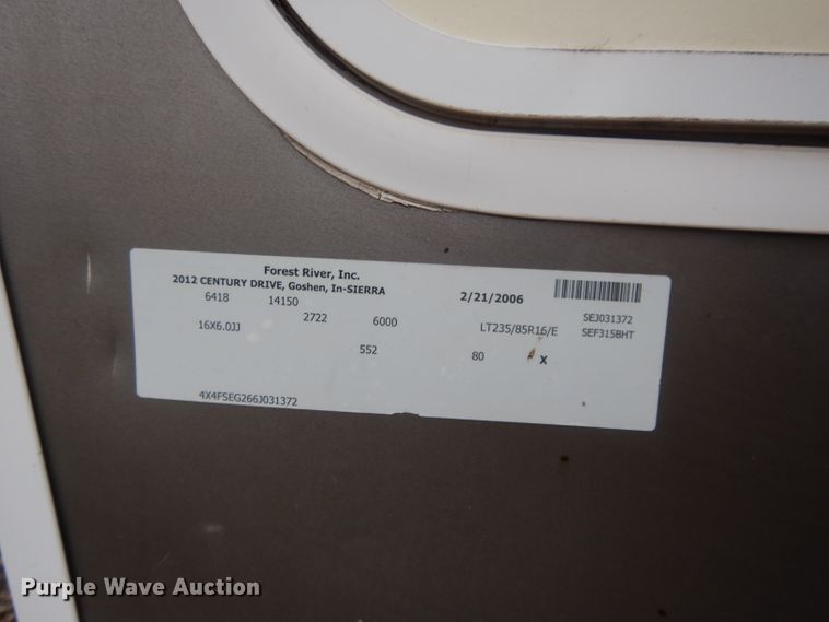 image for item DL2694 2006 Forest River Sierra 315BHT  camper