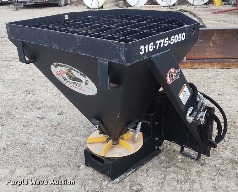 Quick Attach skid steer spreader in Augusta, KS Item FY9852 sold Purple Wave