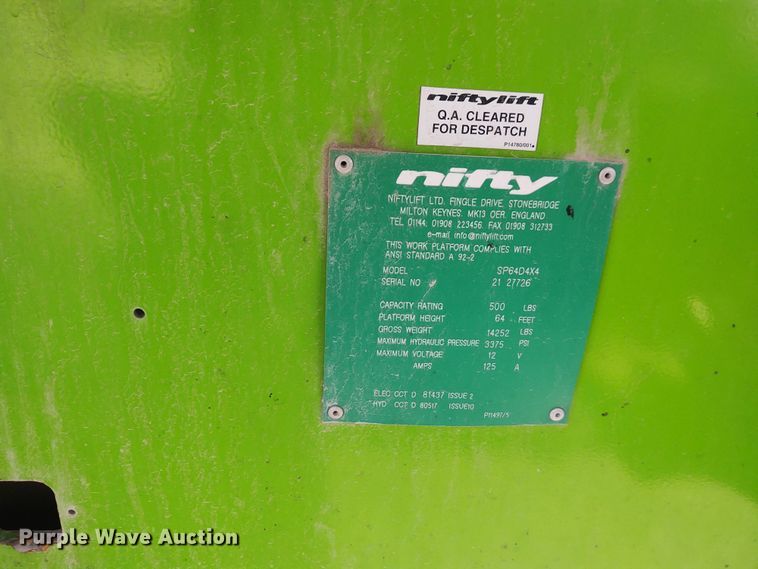 image for item FY9875 2014 Niftylift SP64D4X4  boom lift