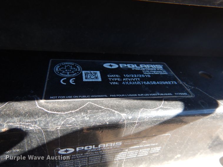 image for item GG9259 2011 Polaris Ranger 800EFI  utility vehicle