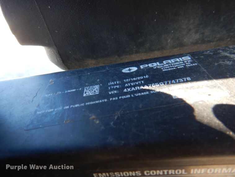 image for item GG9263 2016 Polaris Ranger 800EFI  utility vehicle