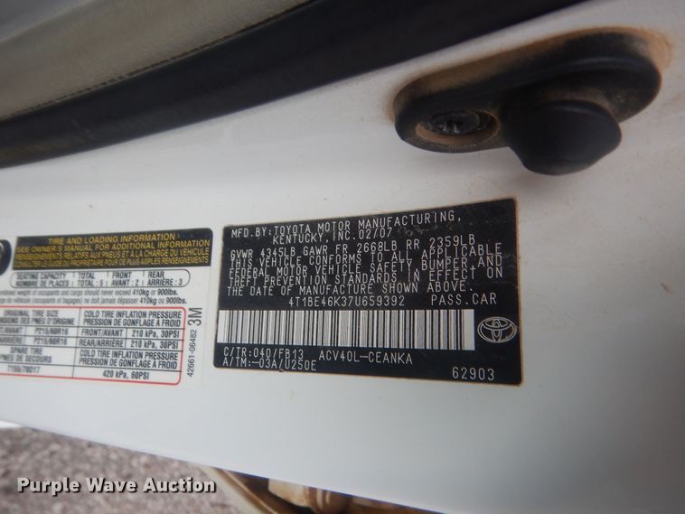 image for item HG9775 2007 Toyota Camry