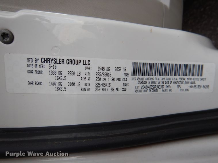 image for item HL9307 2010 Dodge Grand Caravan  van