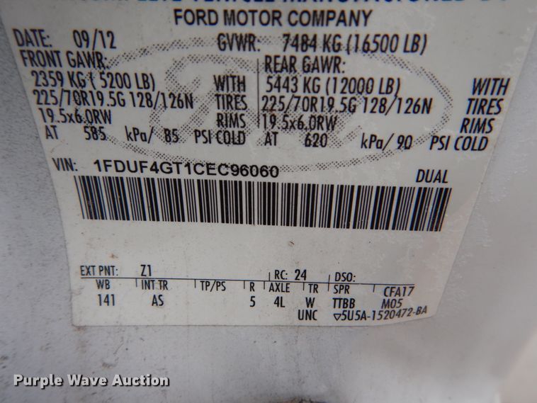 image for item HS9799 2012 Ford F450 Super Duty  utility / service truck