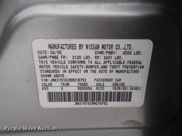 image for item HS9813 2005 Infiniti G35