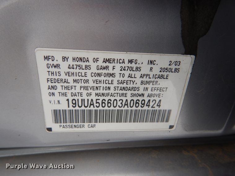 image for item HS9818 2003 Acura TL
