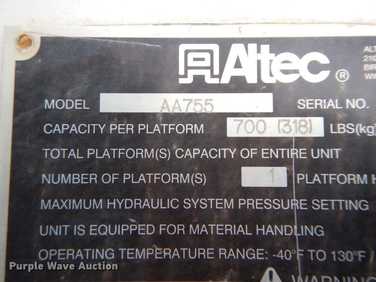 image for item DF6363 Altec bucket truck bed