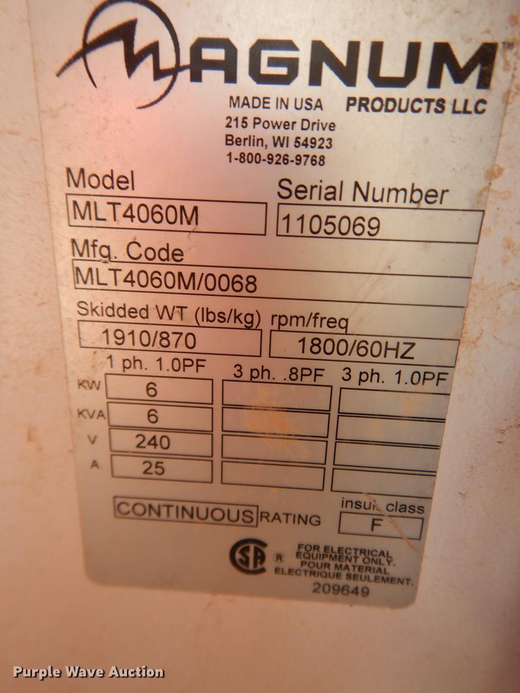 image for item DG8408 2011 Magnum MLT4060M  light plant