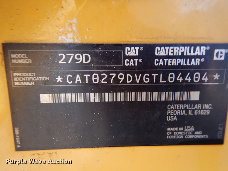 image for item DJ6043 2017 Caterpillar 279D  tracked skid steer loader