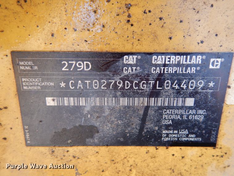 image for item DJ6045 2017 Caterpillar 279D  tracked skid steer loader