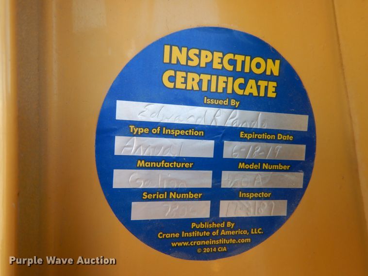 image for item DJ8165 1969 Galion 150A  crane