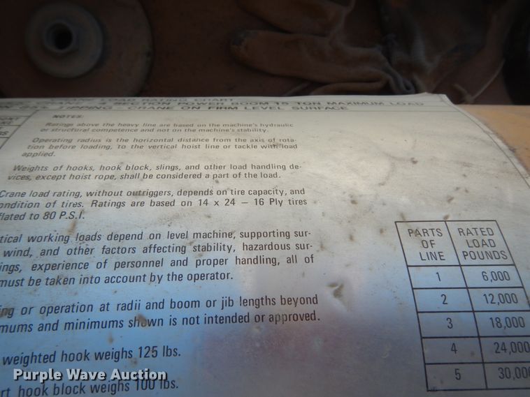 image for item DJ8165 1969 Galion 150A  crane