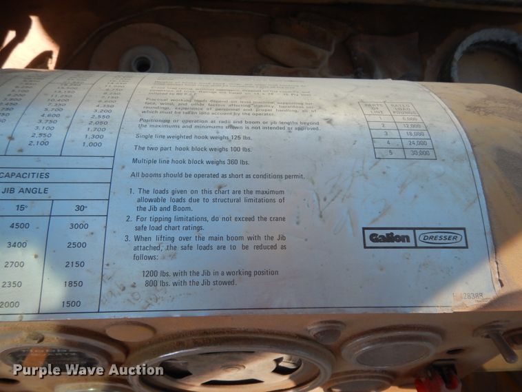 image for item DJ8165 1969 Galion 150A  crane