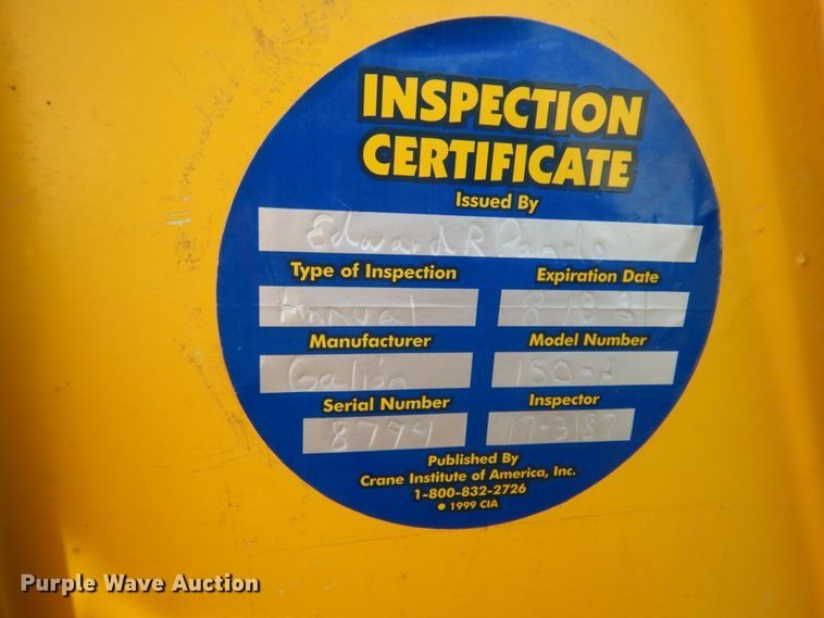 image for item DJ8166 1971 Galion 150A  crane