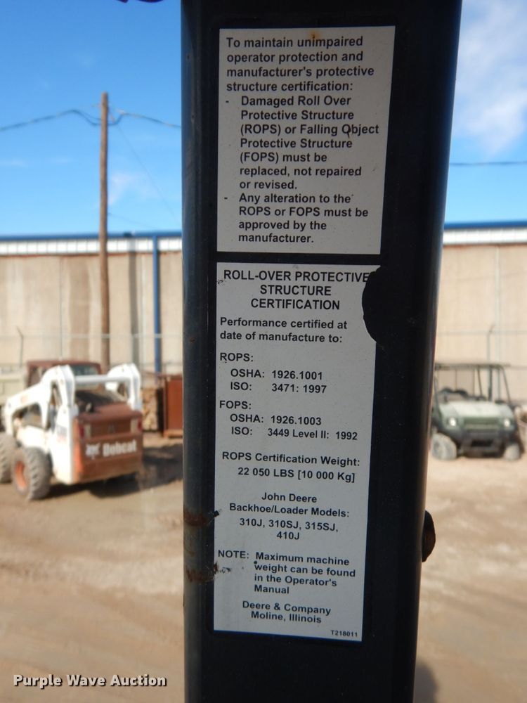 image for item DJ8169 2008 John Deere 310J  backhoe