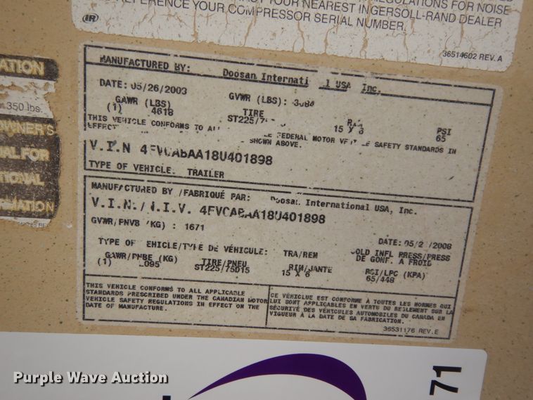 image for item DJ8171 Ingersoll Rand P260WIP  air compressor