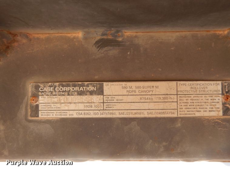 image for item DJ8176 2002 Case 580 Super M  backhoe