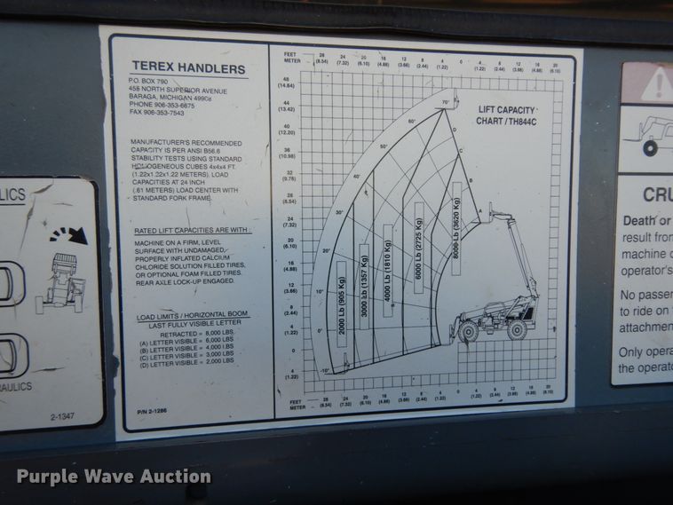 image for item DJ8178 2006 Terex TH844C  telehandler