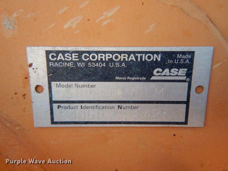 image for item DJ8180 2001 Case 580 Super M  backhoe