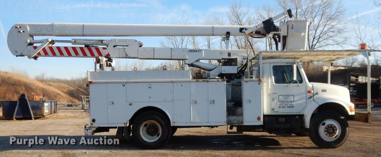 image for item DL2017 1998 International 4700  forestry bucket truck