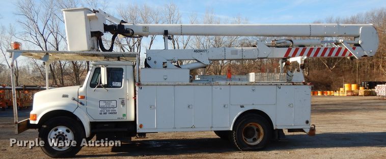 image for item DL2017 1998 International 4700  forestry bucket truck