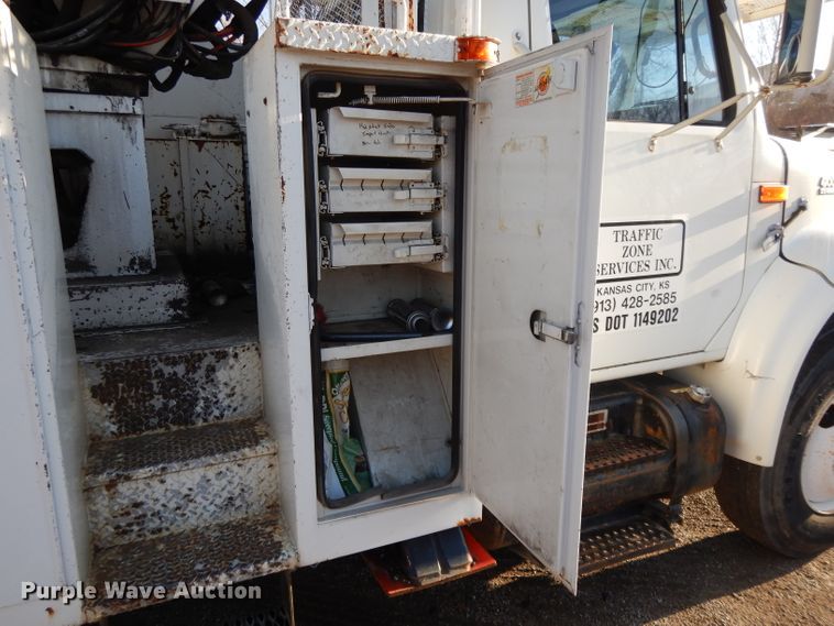 image for item DL2017 1998 International 4700  forestry bucket truck