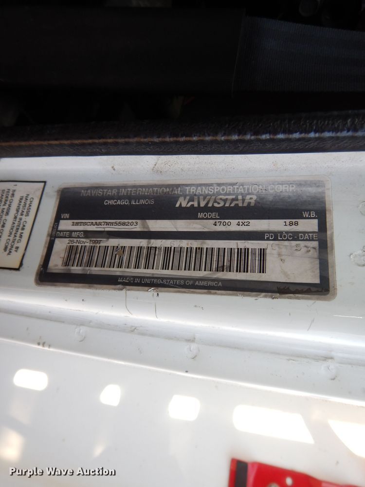 image for item DL2017 1998 International 4700  forestry bucket truck