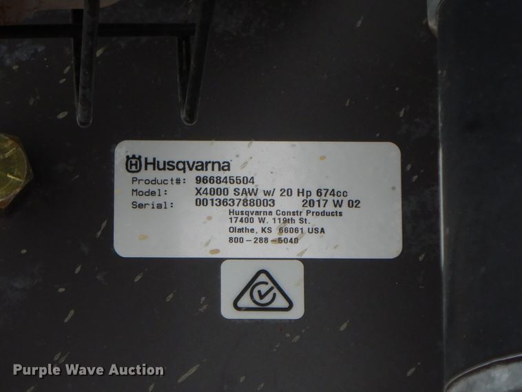 image for item GG9308 2017 Husqvarna Soff Cut 4000 concrete saw