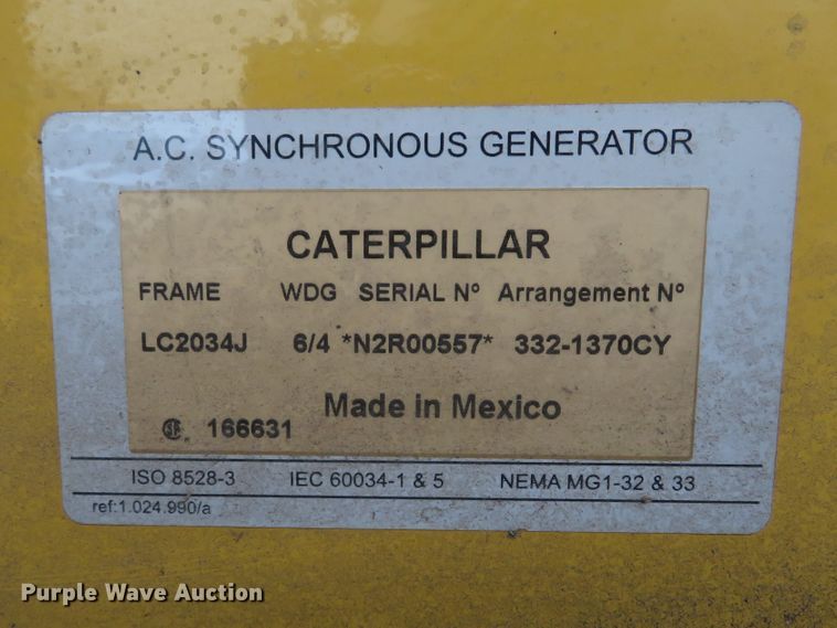 image for item GT9474 2009 Caterpillar XQ60-6  generator