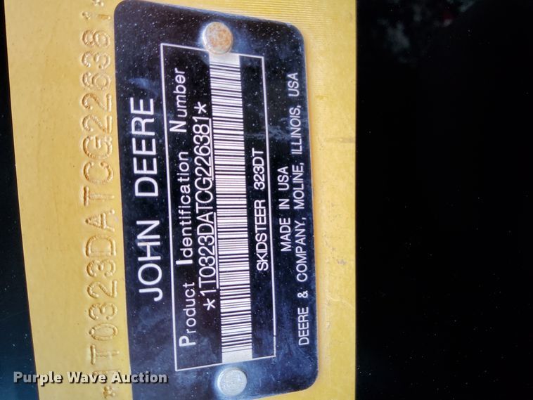 image for item HR9349 2012 John Deere 323DT  tracked skid steer loader