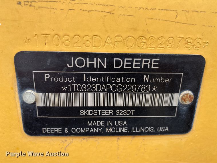 image for item HR9350 2012 John Deere 323D  tracked skid steer loader