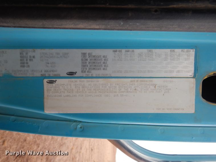 image for item HS9770 2001 Sterling L-Line  dump truck