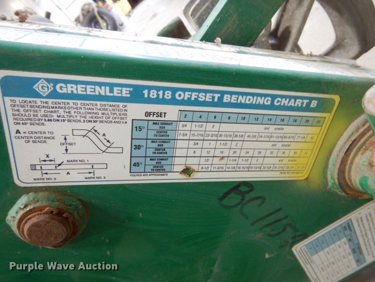 image for item HS9822 Greenlee 1818 conduit bender