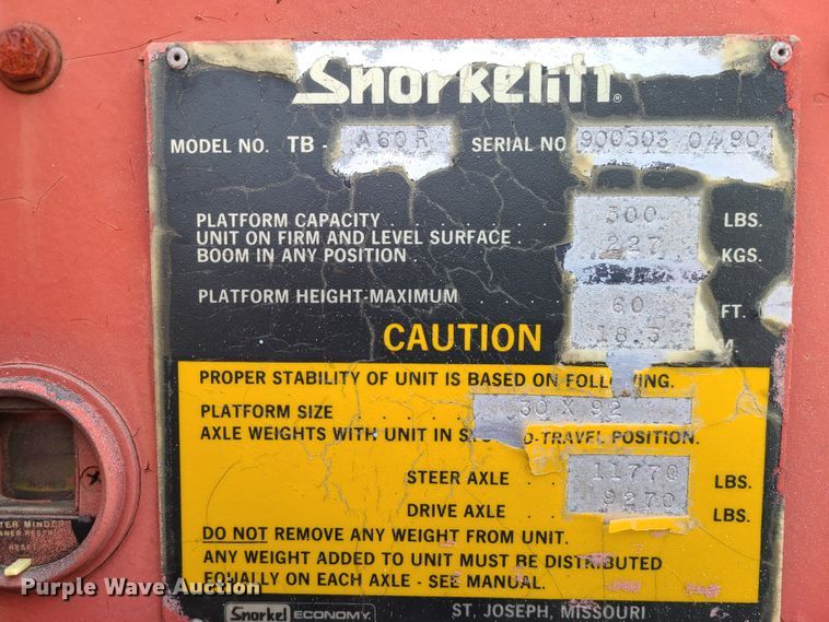 image for item HS9833 Snorkelift A60R  boom lift