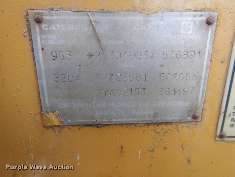 image for item HS9861 1988 Caterpillar 963 LGP  track loader